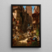 L'arrivo della diligenza - Carl Spitzweg — quadro incorniciato alla parete