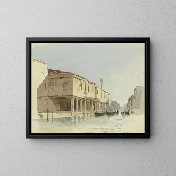 Sezione di canale a Murano - Carl Theodor Reiffenstein — quadro incorniciato alla parete