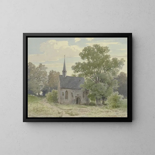Cappella vicino a Ockstadt - Carl Theodor Reiffenstein — quadro incorniciato alla parete