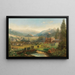 Vallée con fabbrica e edificio di festa - Carl Thöndel — quadro incorniciato alla parete