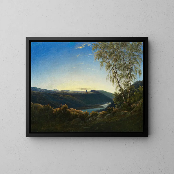 Paesaggio di Elba all'alba - Carl Wagner — quadro incorniciato alla parete