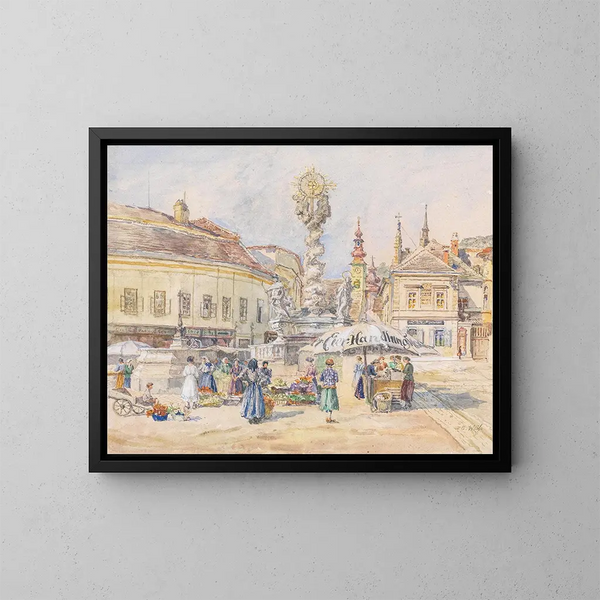 Colonna della Santissima Trinità a Mödling - Carl Weiss — quadro incorniciato alla parete
