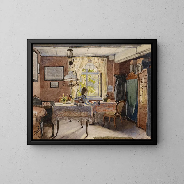 interno soleggiato - Carl Wenzel Zajicek — quadro incorniciato alla parete