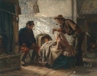 Carl Wilhelm Hbner - An der Wiege.webp
