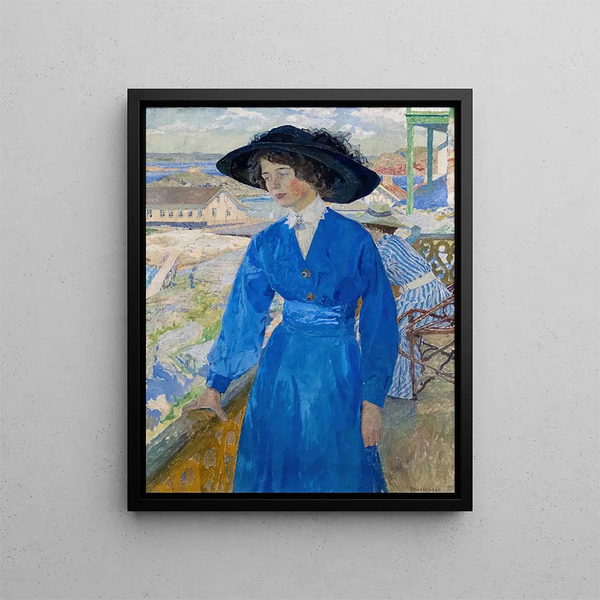 Fille in blu - Carl Wilhelmson — quadro incorniciato alla parete