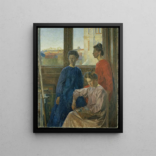 Donne pittrici - Carl Wilhelmson — quadro incorniciato alla parete