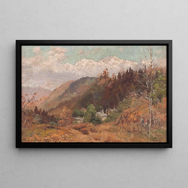 Paesaggio montano nel Bengala occidentale - Carl Wuttke — quadro incorniciato alla parete