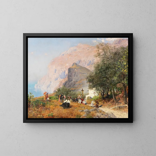 Processione a Capri - Carl Wuttke — quadro incorniciato alla parete
