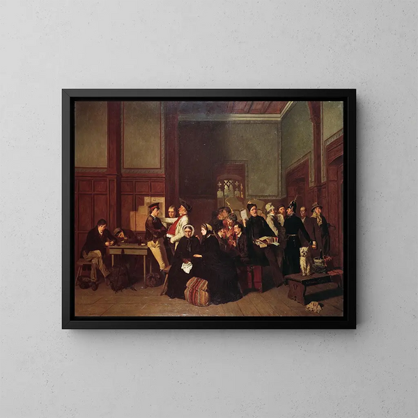 Sala d'attesa di terza classe II - Carl d'Unker — quadro incorniciato alla parete
