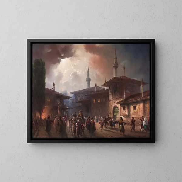 Il palazzo dei Khans a Bakhchisarai in Crimea - Carlo Bossoli — quadro incorniciato alla parete