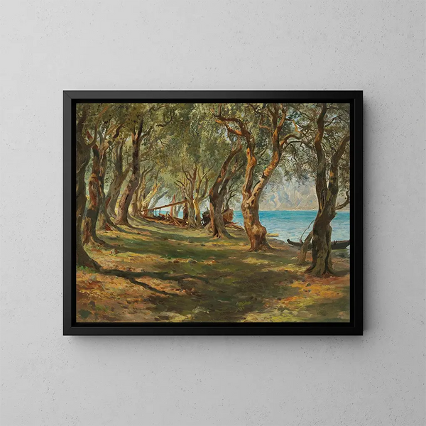 Olive grove au bord du Garde - Carlo Brioschi — quadro incorniciato alla parete