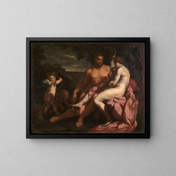 Hercule e Omfale - Carlo Cignani — quadro incorniciato alla parete