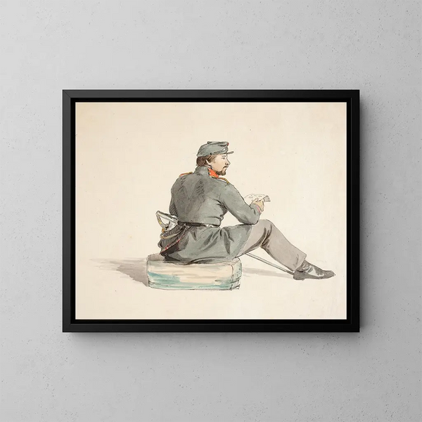 Il soldato ferito - Carlo Dalgas — quadro incorniciato alla parete