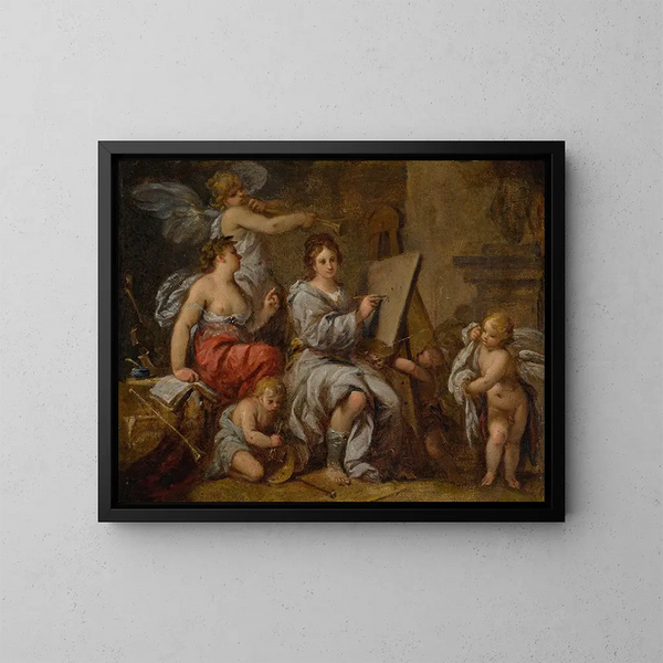 Un'allegoria della pittura - Carlo Francesco Nuvolone — quadro incorniciato alla parete