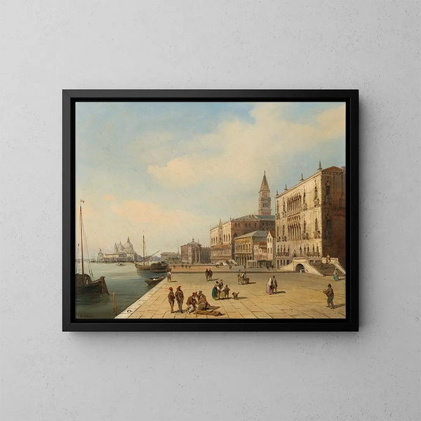 Venezia, Riva degli Schiavoni - Carlo Grubacs — quadro incorniciato alla parete
