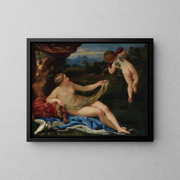 Venere e Cupido - Carlo Maratti — quadro incorniciato alla parete