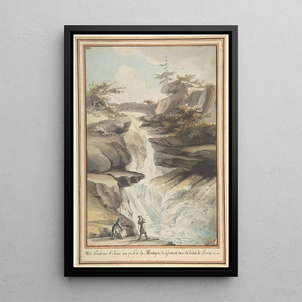 Un pont sur l'Aar au pied du Grimsel dans le canton de Berne - Caspar Wolf — quadro incorniciato alla parete