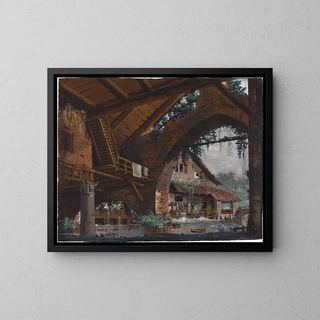 Caspar Wolf - Architectural Fantasy of Antique Ruins with a Watermill.webp