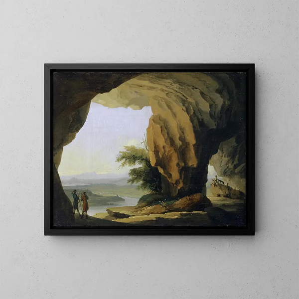 Paesaggio con la grotta di Béat. - Caspar Wolf — quadro incorniciato alla parete