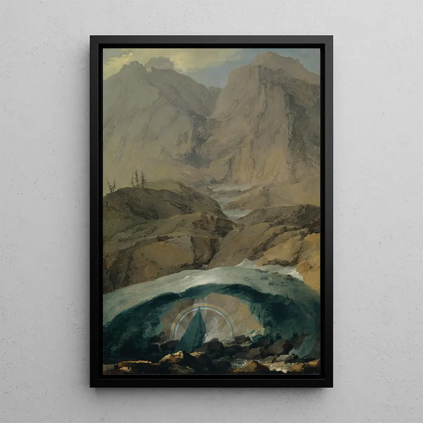 Ponte di neve e arcobaleno nella valle di Gadmen - Caspar Wolf — quadro incorniciato alla parete