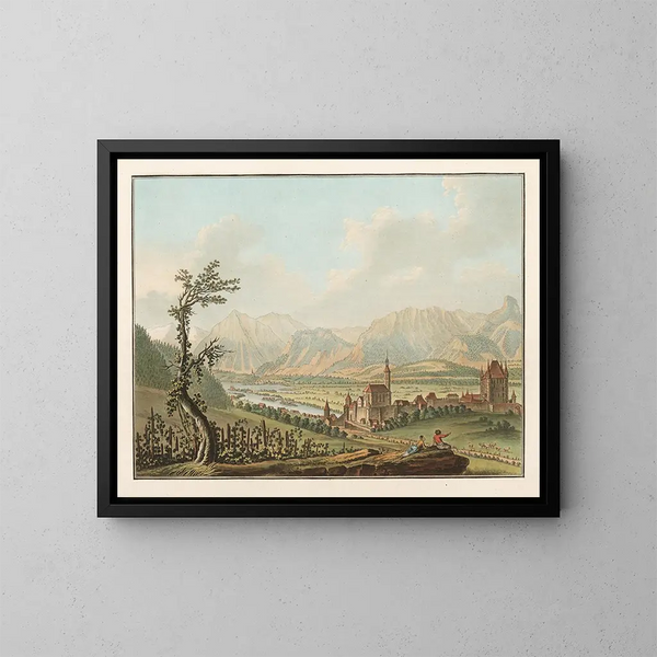 Ville di Thun del Contado dell'Ovest - Caspar Wolf — quadro incorniciato alla parete