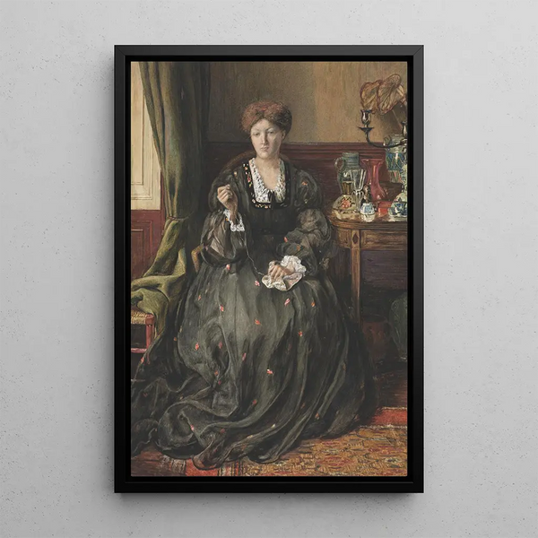 Ritratto pensieroso di Emma Madox Brown - Catherine Madox Brown — quadro incorniciato alla parete