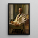 Uomo con il gatto - Cecilia Beaux — quadro incorniciato alla parete