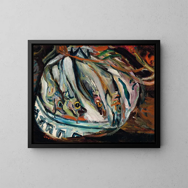 Natura morta con pesci - Chaïm Soutine — quadro incorniciato alla parete