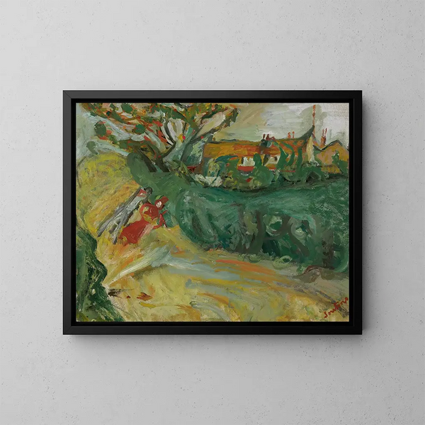 Passeggiata vicino al villaggio - Chaïm Soutine — quadro incorniciato alla parete