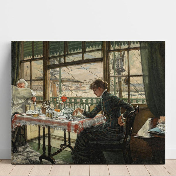 Riproduzione del dipinto Camera con vista sul porto - James Tissot