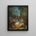 Fermata della caccia - Charles André van Loo — quadro incorniciato alla parete