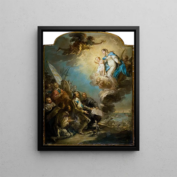 Il voto di Luigi XIII alla presa di La Rochelle 1628 - Charles André van Loo — quadro incorniciato alla parete