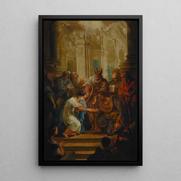 Il matrimonio della Vergine - Charles André van Loo — quadro incorniciato alla parete