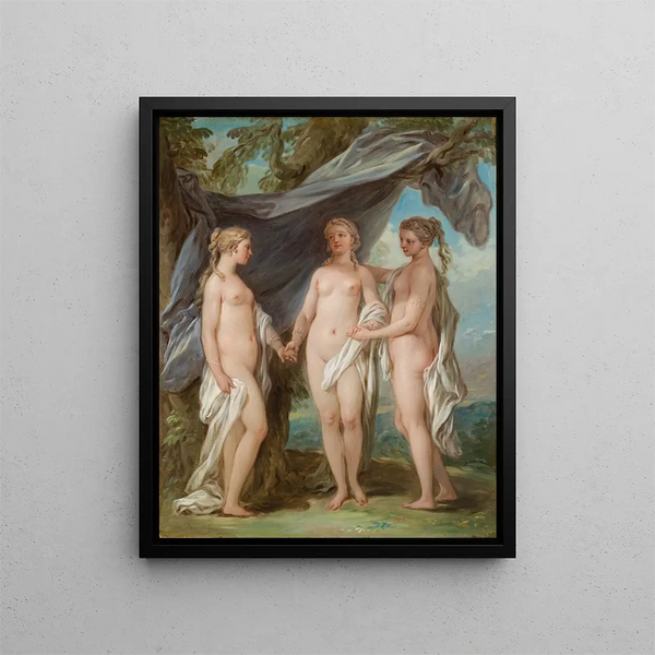 Le Tre Grazie - Charles André van Loo — quadro incorniciato alla parete