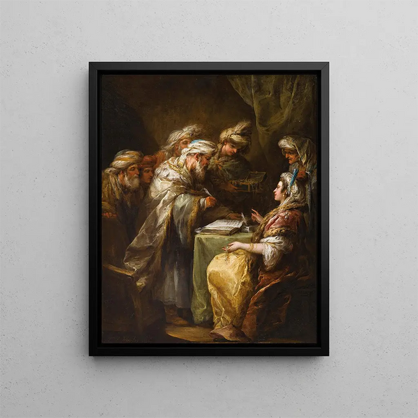 Le contrat de mariage - Charles André van Loo — quadro incorniciato alla parete