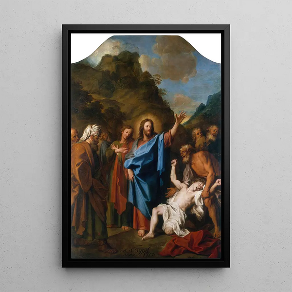 Cristo che guarisce un uomo posseduto - Charles-Antoine Coypel — quadro incorniciato alla parete
