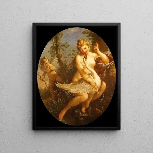 Léda e il cigno - Charles-Joseph Natoire — quadro incorniciato alla parete