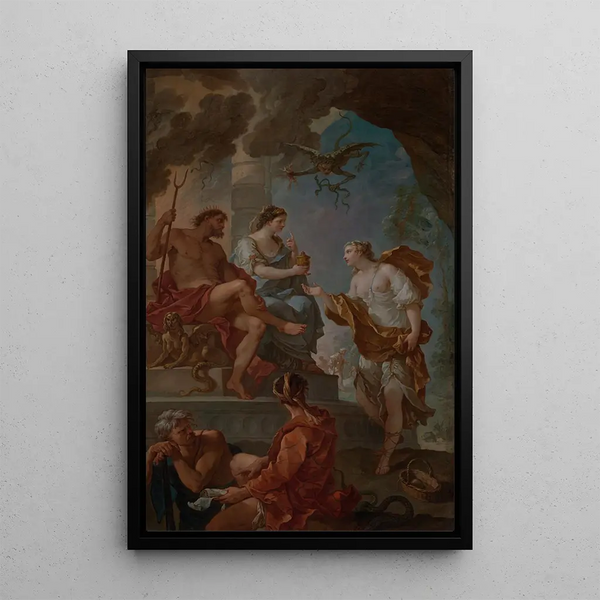 Riproduzione del dipinto Psyché agli Inferi Psyché che ottiene l'elisir di bellezza di Proserpina - Charles-Joseph Natoire