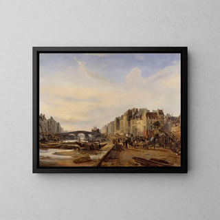 CharlesLouis Mozin - Le PontMarie et le port SaintPaul.webp