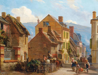 CharlesLouis Mozin - The Rosiers Street In Trouville.webp