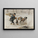 Piqueur e la sua muta nella neve - Charles-Olivier de Penne — quadro incorniciato alla parete