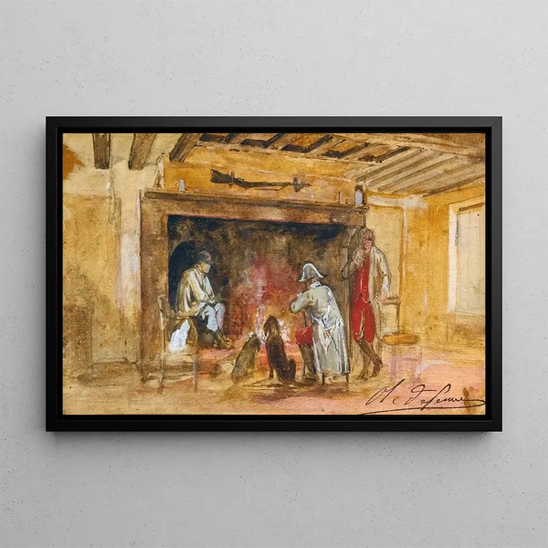 CharlesOlivier de Penne - Soldiers Warming By A Fire.webp