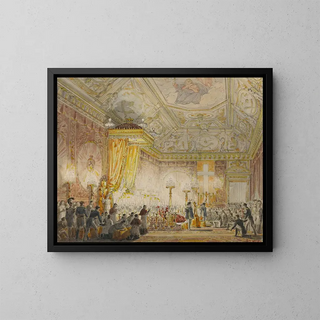 Charles Abraham Chasselat - Chapelle ardente du roi Louis XVIII dans la salle du Trne des Tuileries.webp