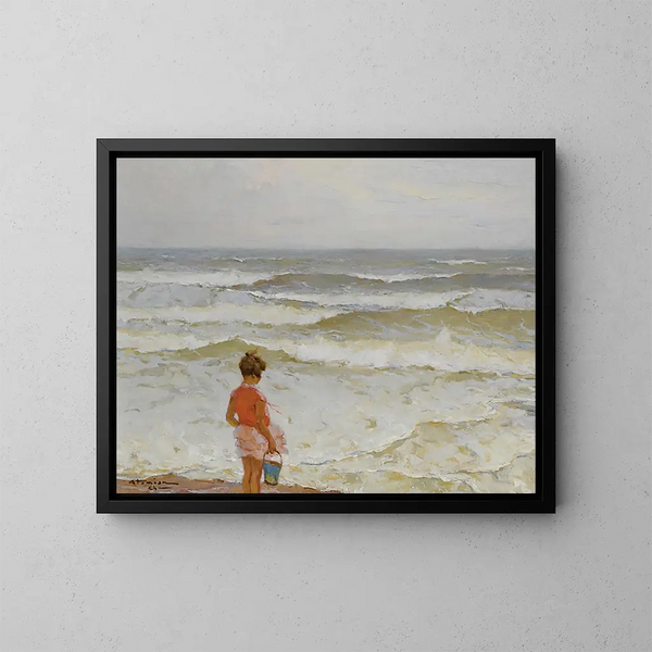 Fille au bord de la mer - Charles Atamian — quadro incorniciato alla parete