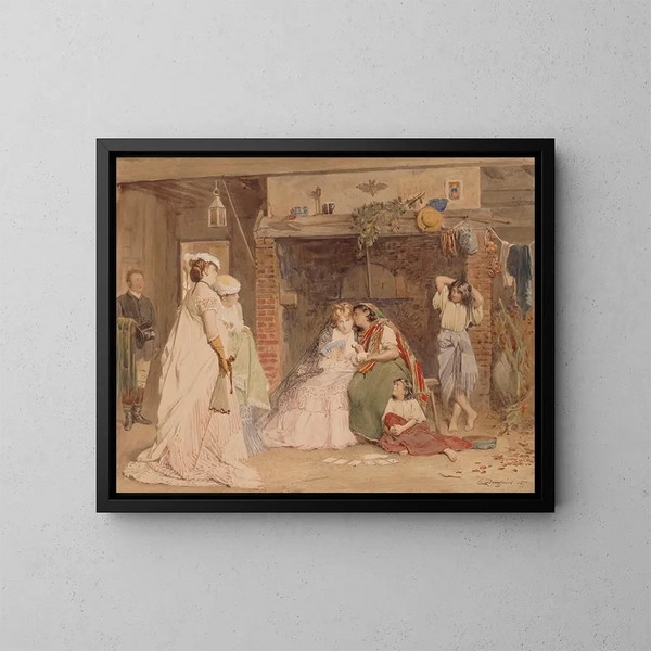 La lectrice de cartes - Charles Baugniet — quadro incorniciato alla parete