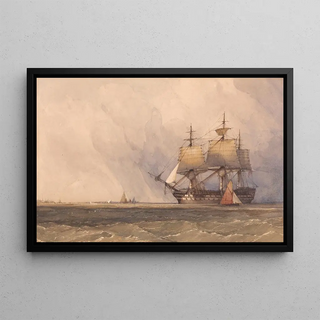 Charles Bentley - Coast Scene with Shipping.webp