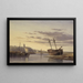 Bateaux da pesca nel porto di Rye con un mulino a vento in lontananza - Charles Bentley — quadro incorniciato alla parete