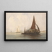 Chaland a fieno su un mare calmo - Charles Bentley — quadro incorniciato alla parete