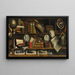 Un trompe-l'œil di un cabinet de collectionneur con incisioni, disegni, lettere e libri - Charles Bouillon — quadro incorniciato alla parete