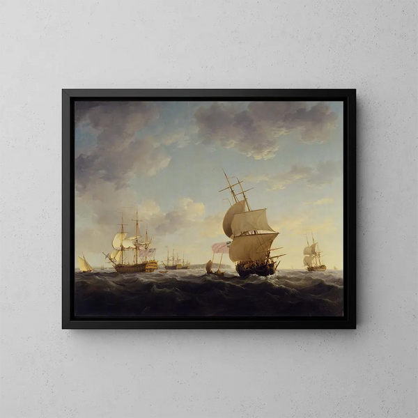Navigazione nella Manica - Charles Brooking — quadro incorniciato alla parete